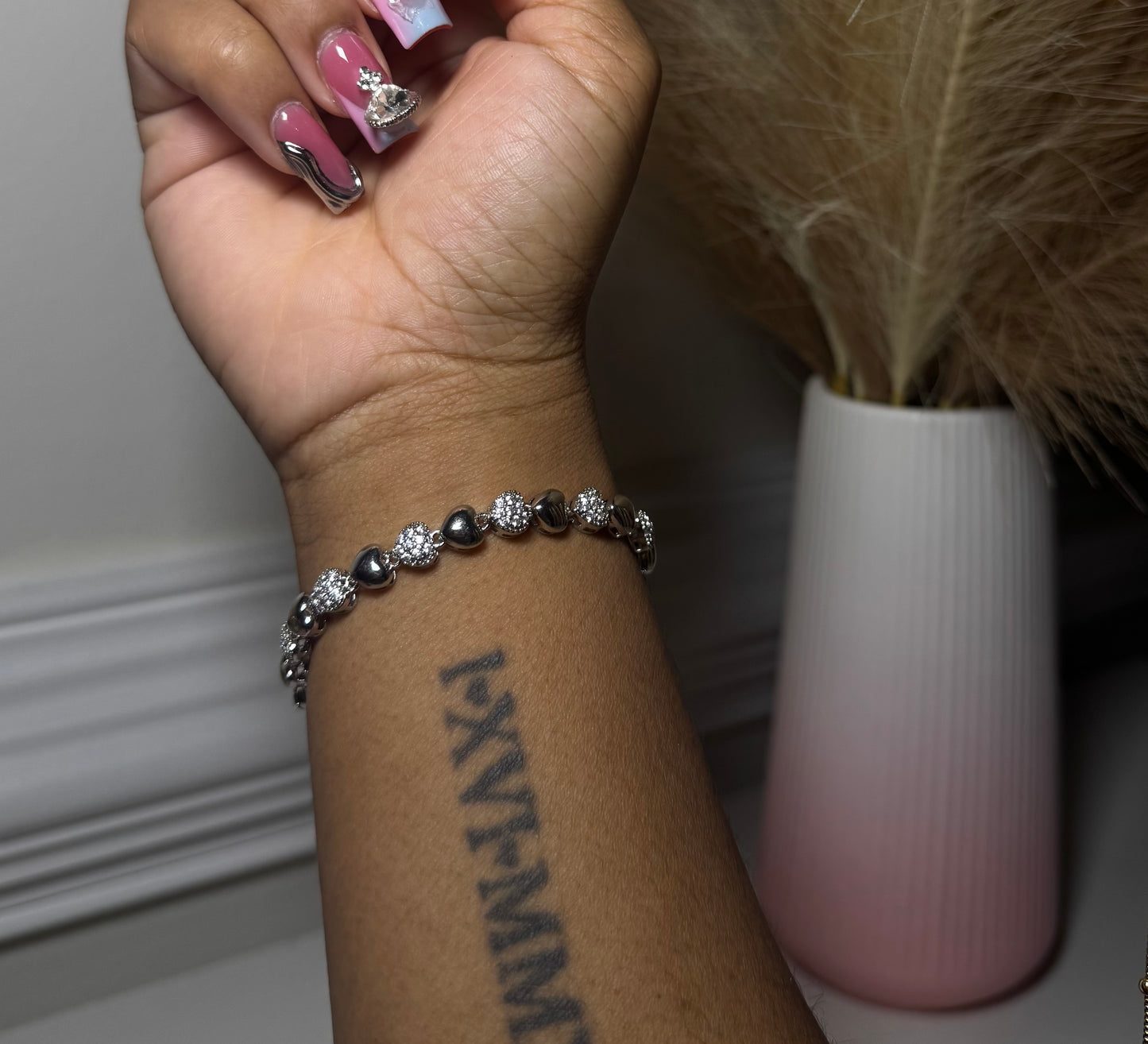 Silver Hearts Bracelet