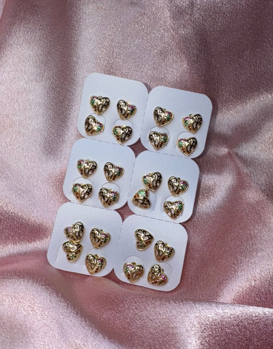 COLORFUL HEART STUDS