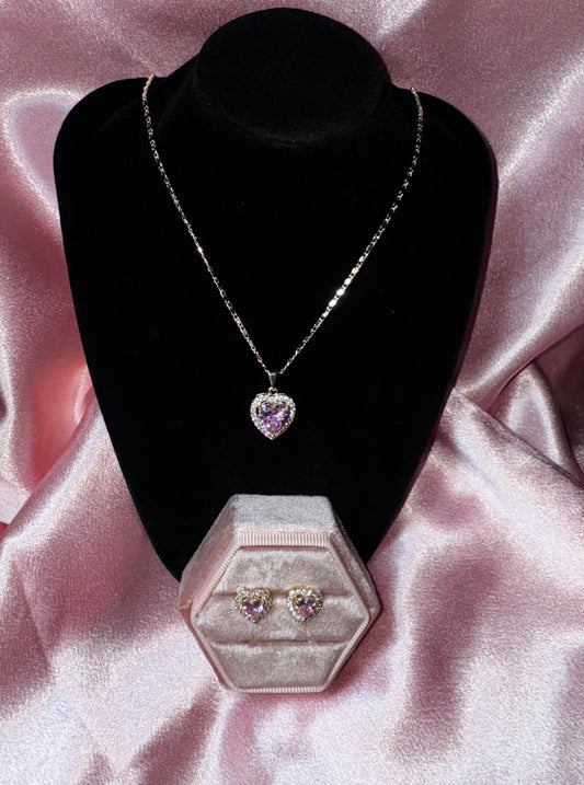 PINK DIAMOND HEART SET