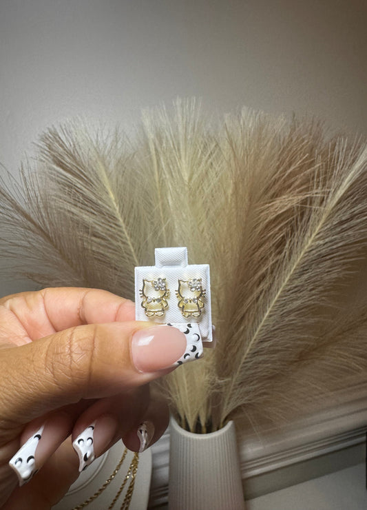 Baby Girl Kitty Studs