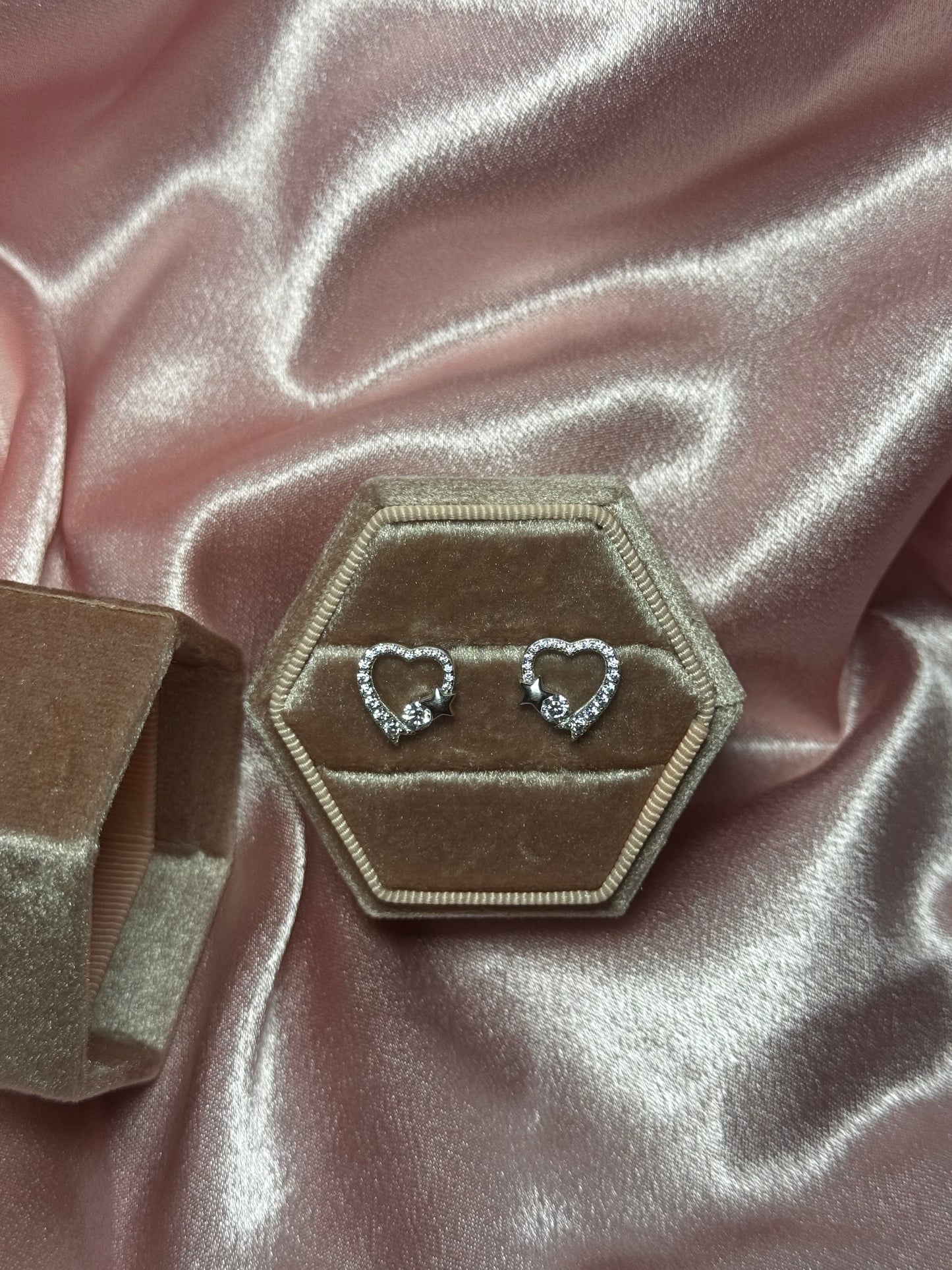 Mini Hollow Heart Studs