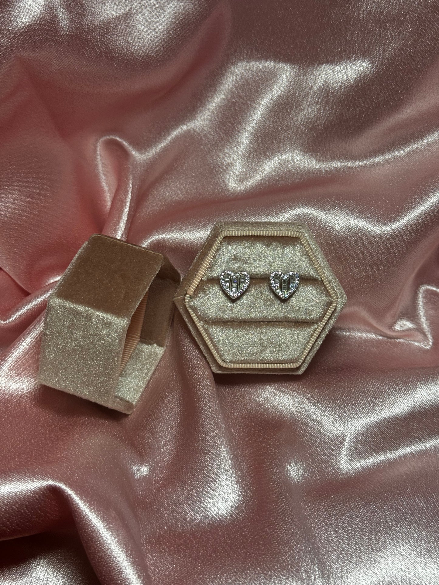 Mini Diamond Heart Studs