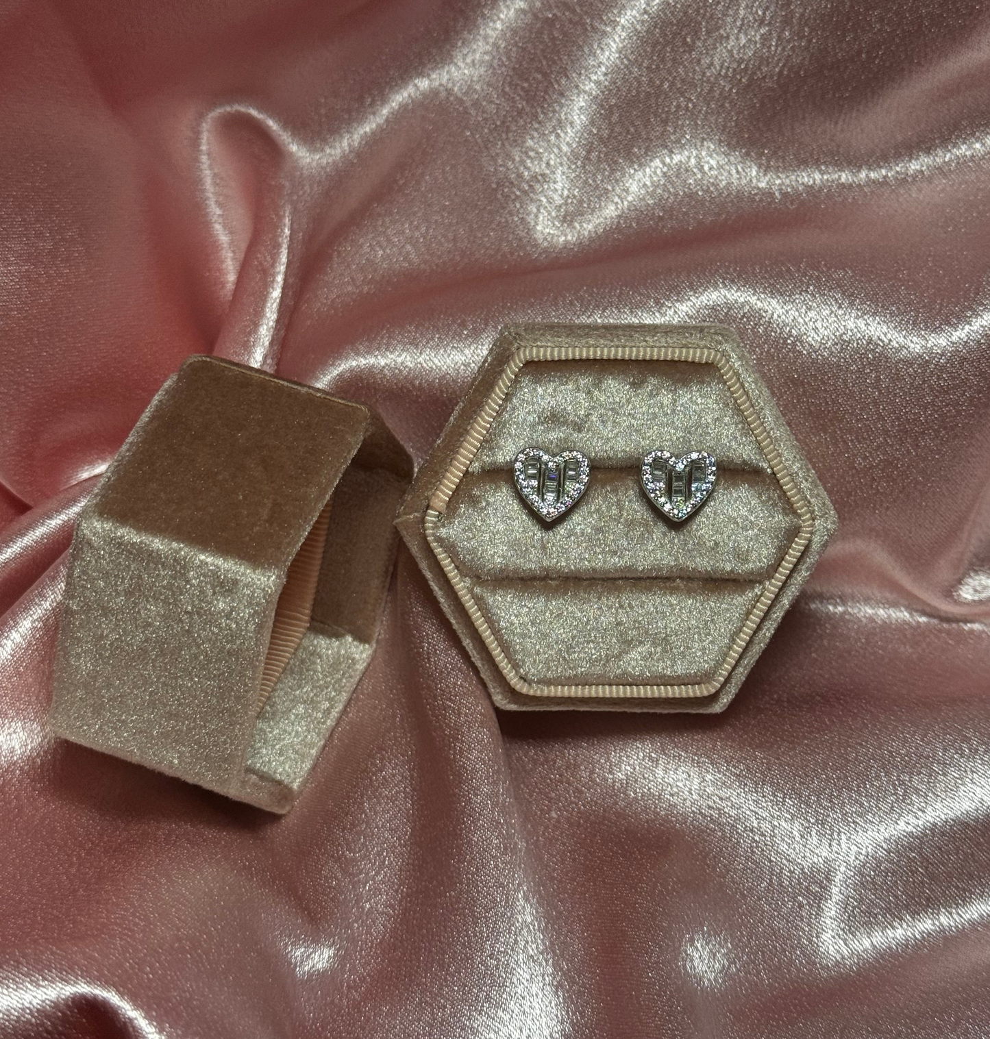 Mini Diamond Heart Studs