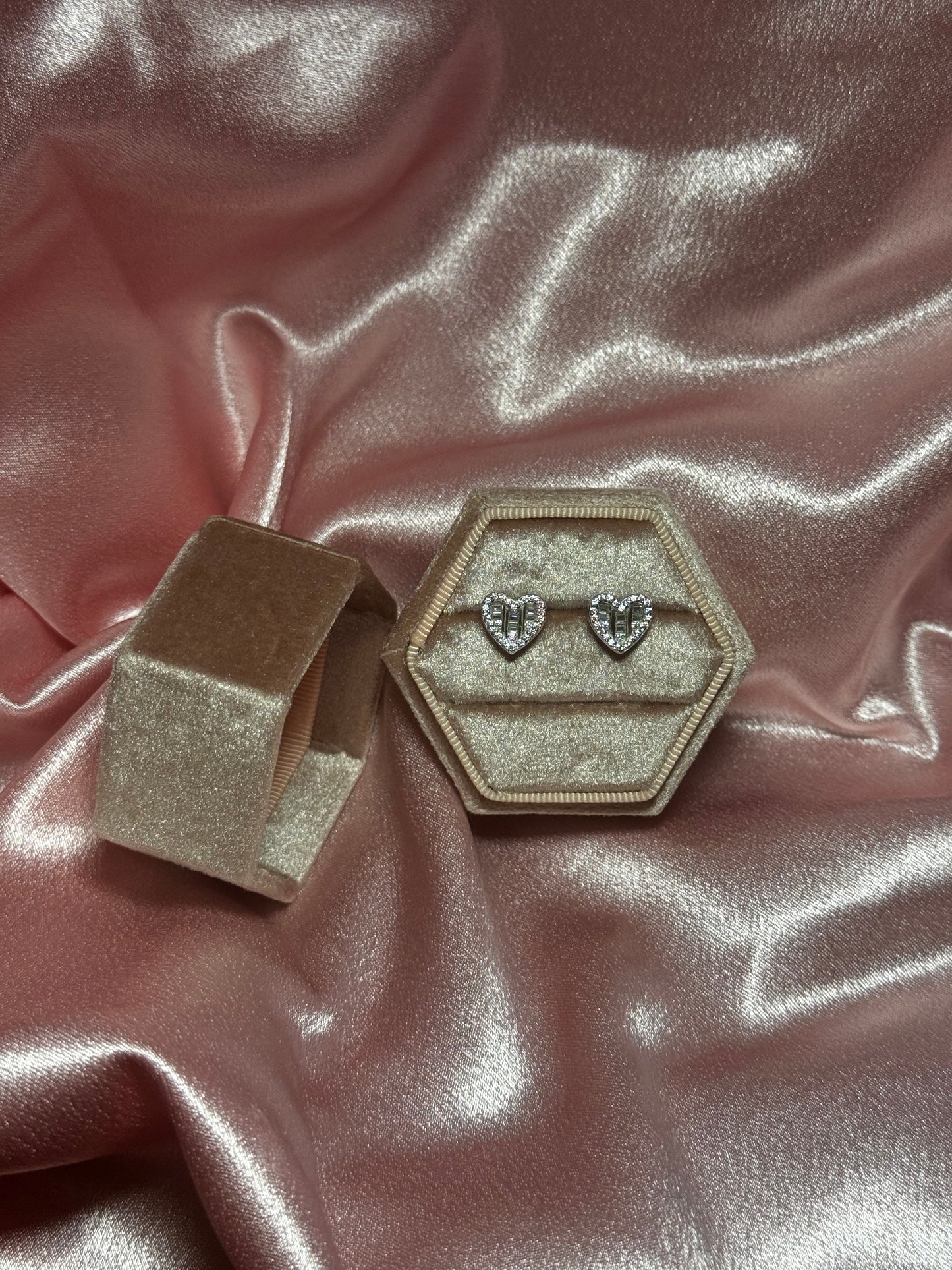 Mini Diamond Heart Studs