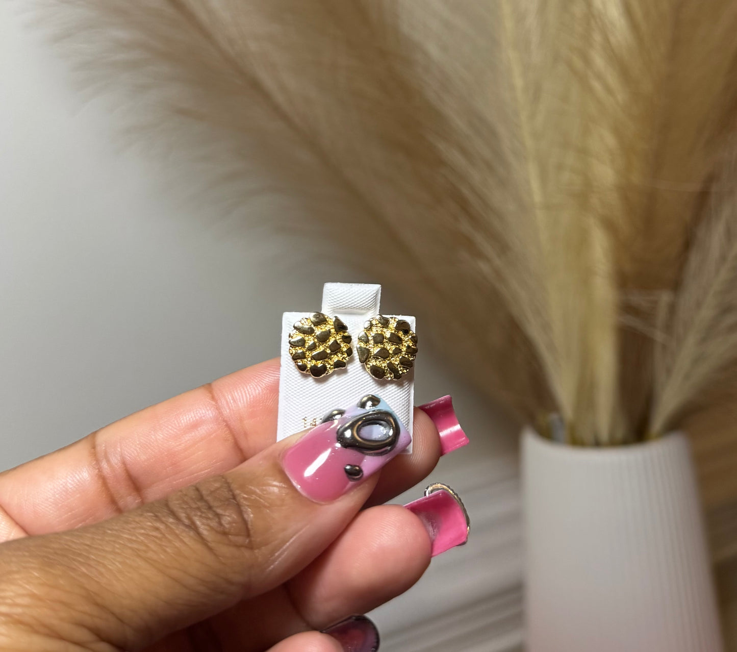 Circle Nugget Earrings