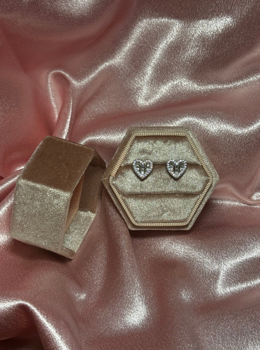 Silver Heart Studs