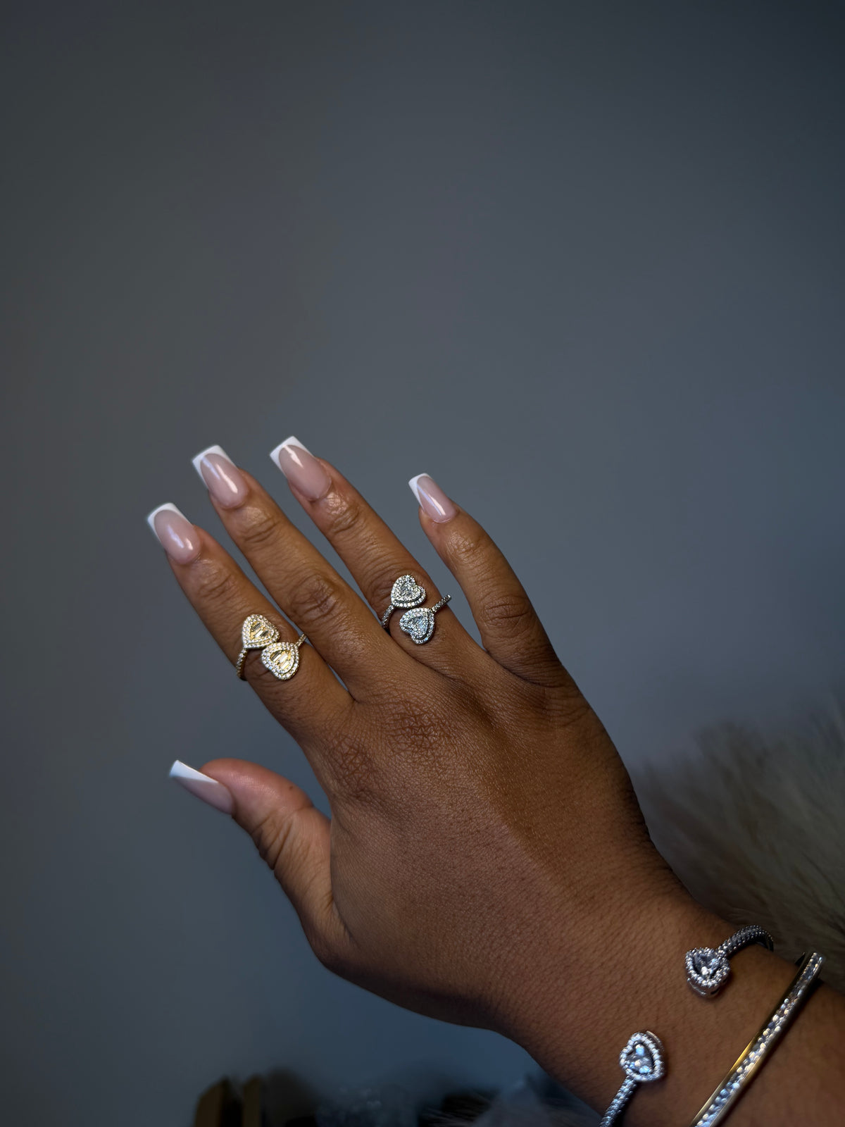 Adjustable Double Hearts Ring